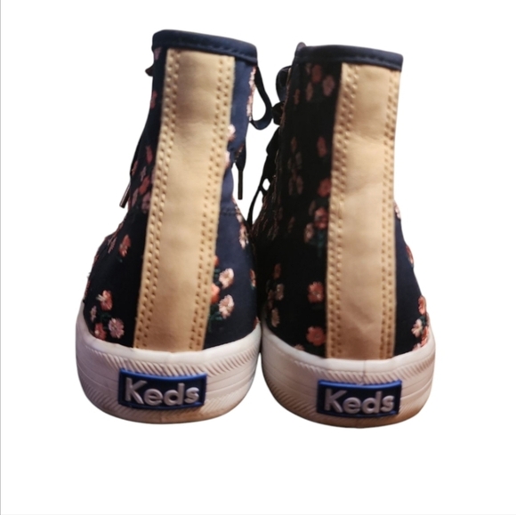 Keds X Paper Rifle Co Posy Embroidered Kickstart High Top Sneakers Size 6.5 Navy - Picture 4 of 14